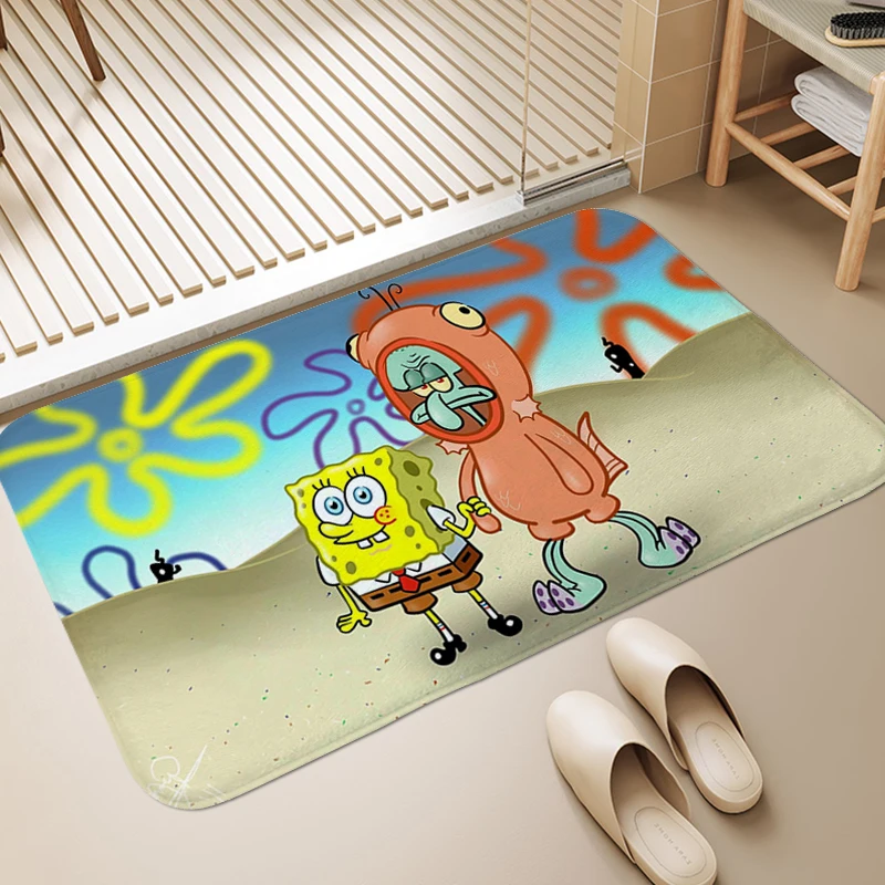 Custom Rug F-SpongeBobs Bedroom Floor Carpet for Bedroom Foot Mat Room Decorating Items Floor Mats Front Door Bathmat Home Anime