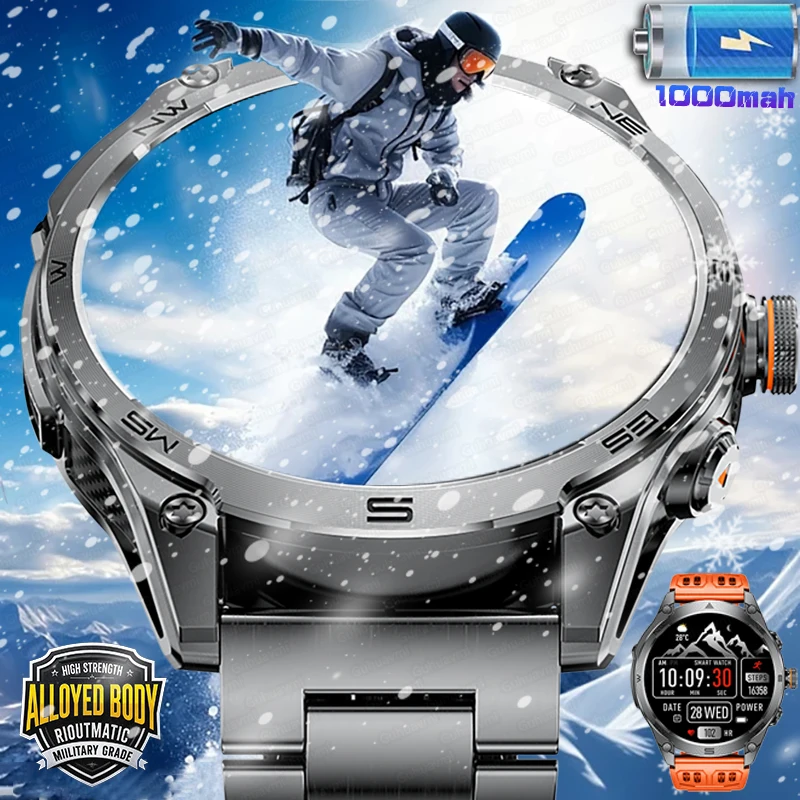 

Новые умные часы с аккумулятором T-Rex3 Ultra 1000 мАч, встроенный GPS-компас, 10 АТМ, водонепроницаемые спортивные трекеры, военные умные часы на открытом воздухе