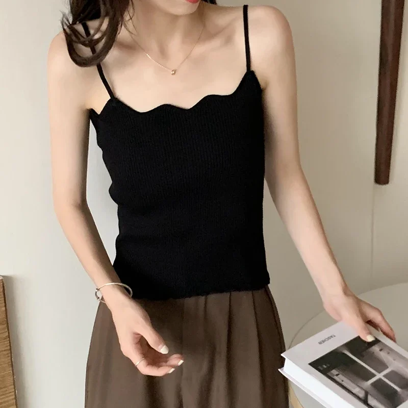 Koreanisches Einfaches Inneres Schichtungs-Tanktop, Lässiges Alltags-Top, Retro Koreanischer Stil, Gestricktes Damen-Camisole, Sommer 2026 Ärmelloses Slim-Fit-Oberteil – Detail 12