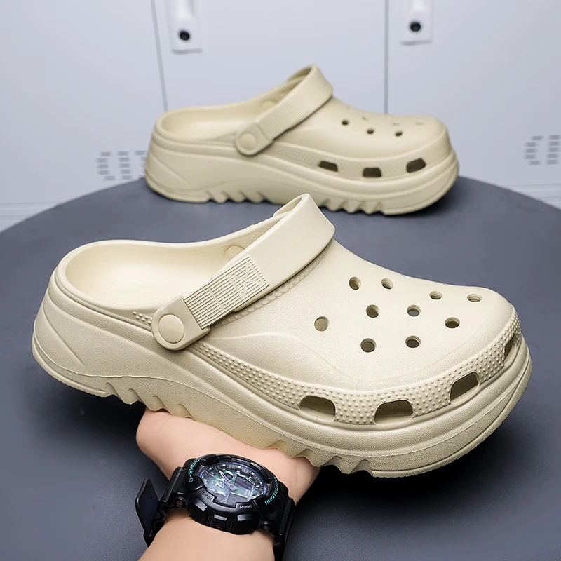 

Мужская верхняя одежда, летние нескользящие повседневные верхняя одежда Baotou на толстой подошве, пляжные сандалии и тапочки