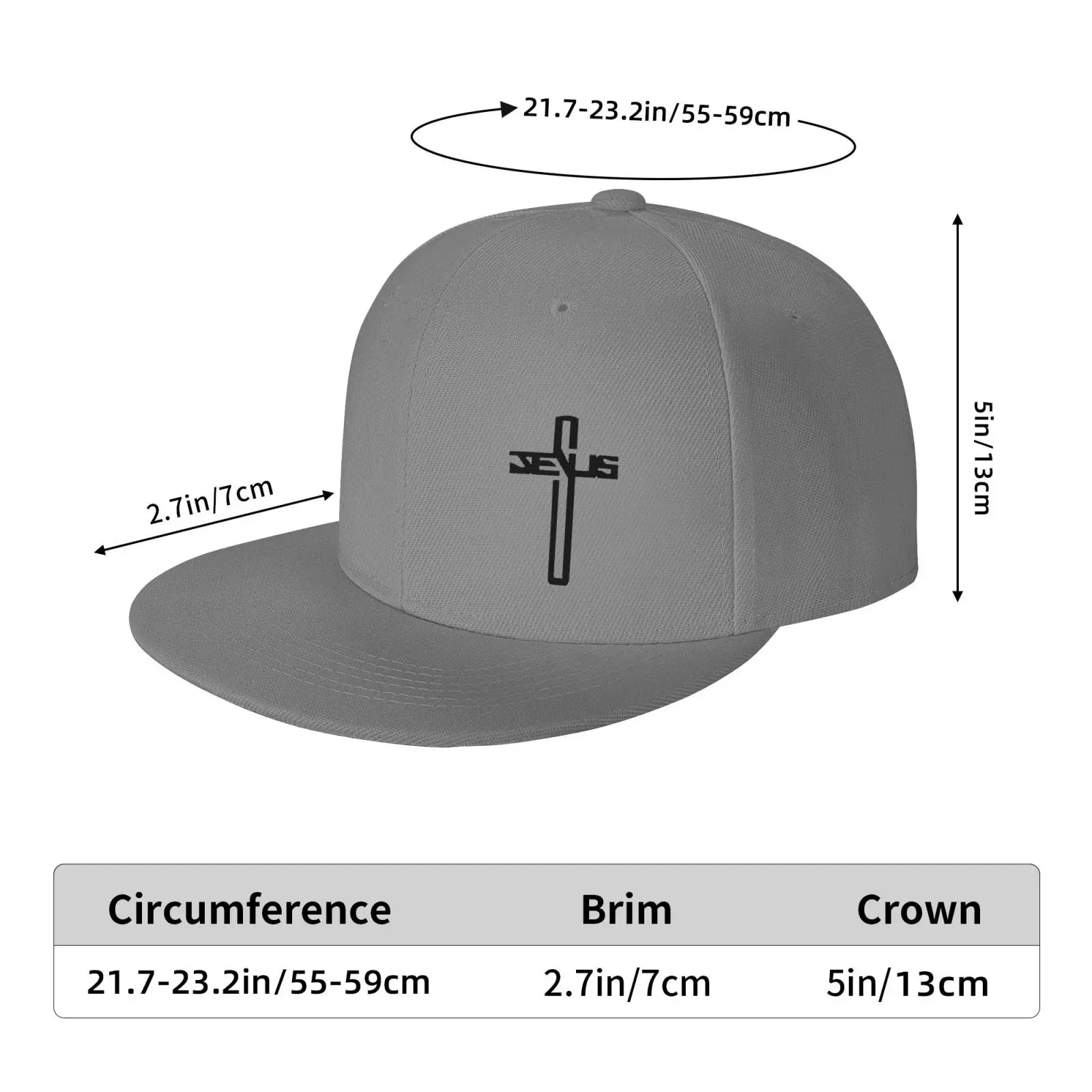 Casual Men Women Christian Jesus Cross Flat Ajustable Snapback Cap