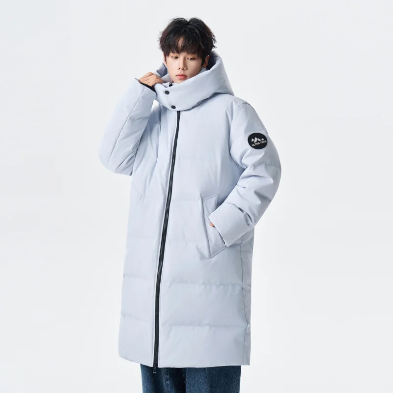 Jaqueta masculina GIOIOM, casaco longo de inverno com penas de pato branco, quente, solto, casual, casaco de algodão, jaqueta masculina