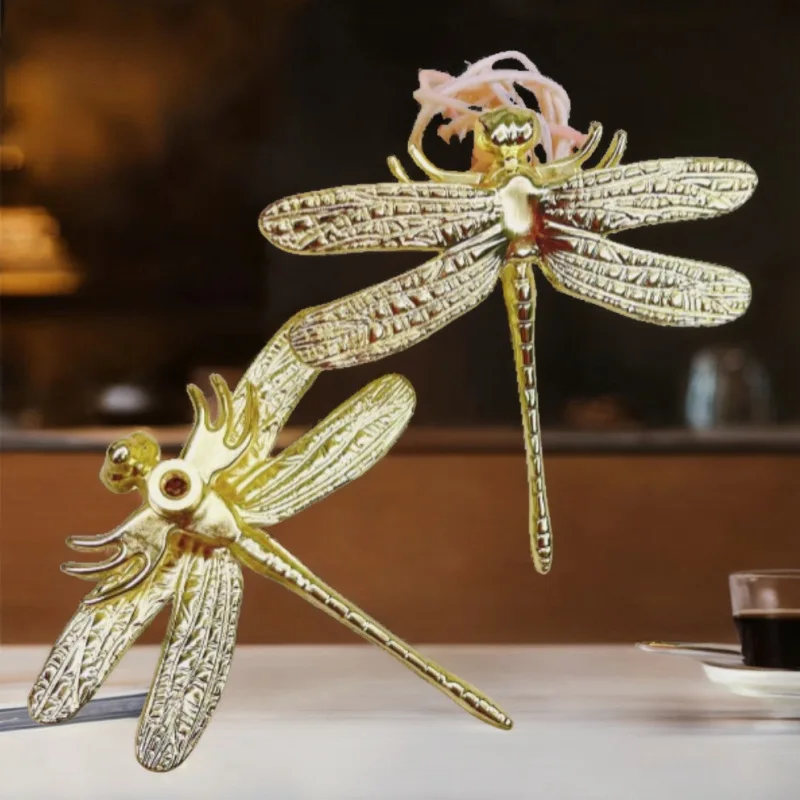 

Luxury Gold Dragonfly Handles European American Style Cabinet Wardrobe Drawer Pulls Cross-Border Furniture Decorative Accessorie