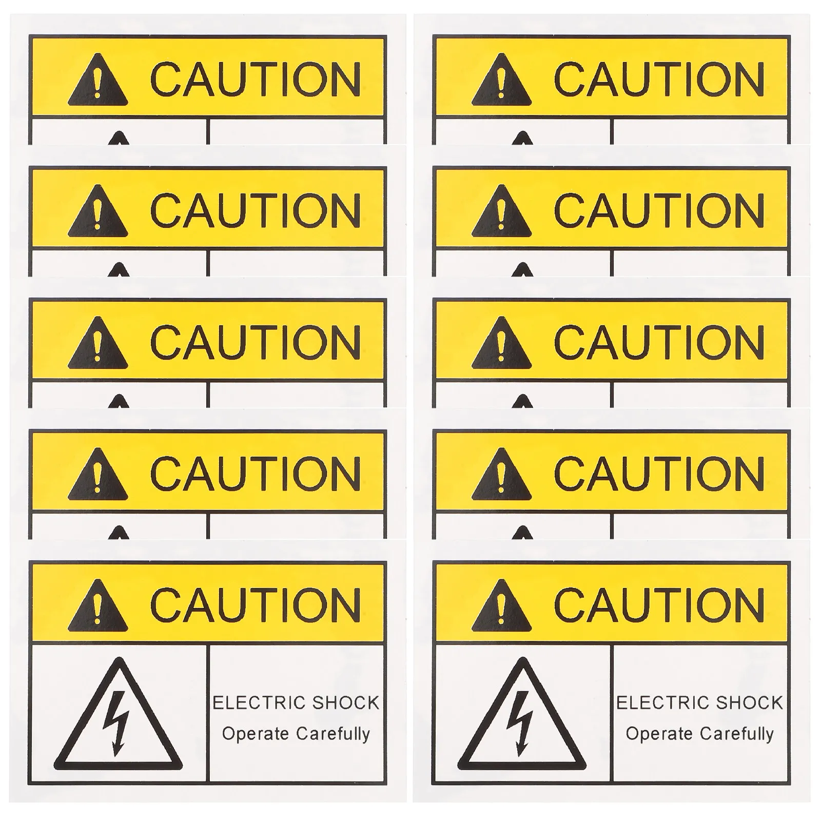 

10Pcs Caution Stickers Electrical Hazard Signs Resistant Vinyl Decals for Indoor Outdoor Use Glass Metal Surfaces