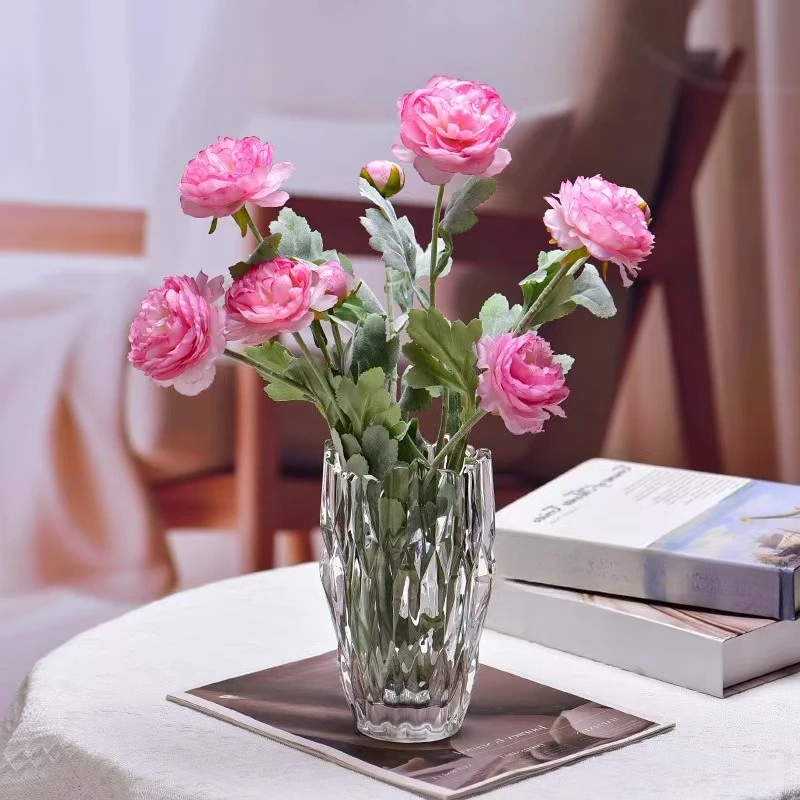 Light Luxury Glass Vase Transparent Water Raising Flowers Rich Bamboo Living Room Tabletop Ornament  кастрюли эмалированые