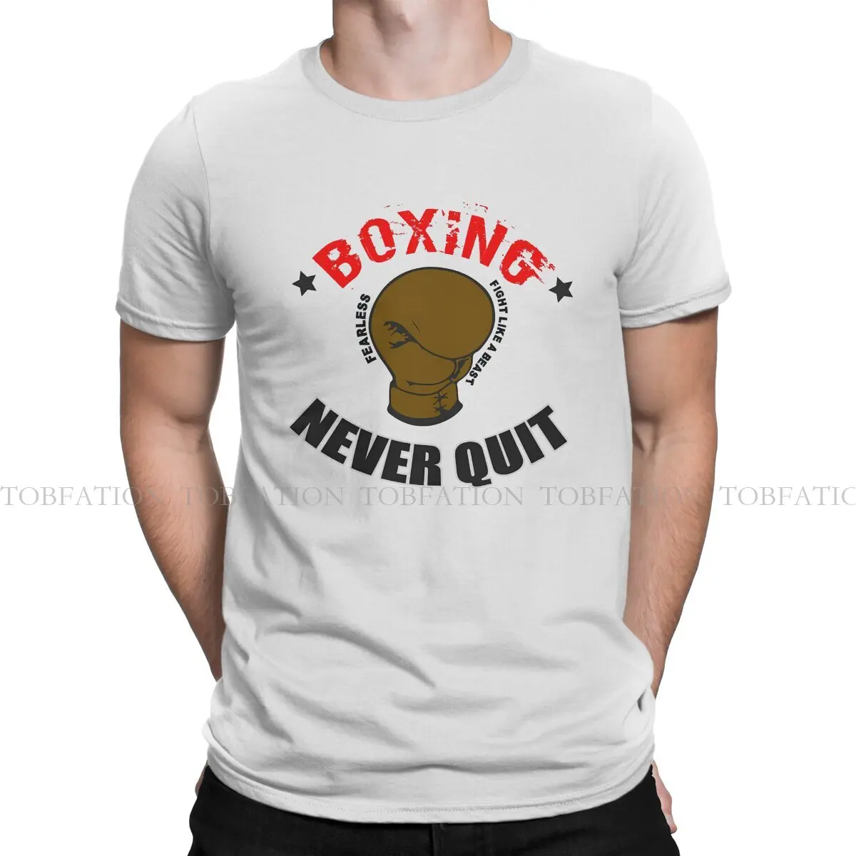 Kamogawa Boxing Gym Never Quit Tshirt Harajuku Men Graphic Teenager Tshirts Tops Oversized Cotton O-Neck T Shirt