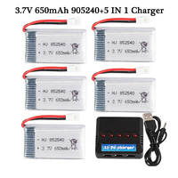 Lipo Battery 3.7V 650mAh  852540 and 5 in 2 Usb Charger For SYMA X5C X5C-1 X5 H5C X5SW X6SW H9D H5C RC Drone PartsBattery Sets