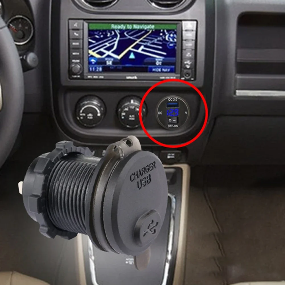 

Sleek Design USB Charger Socket for Vehicle Use Equipped with For QC3 0 Fast Charge & Battery Monitoring System