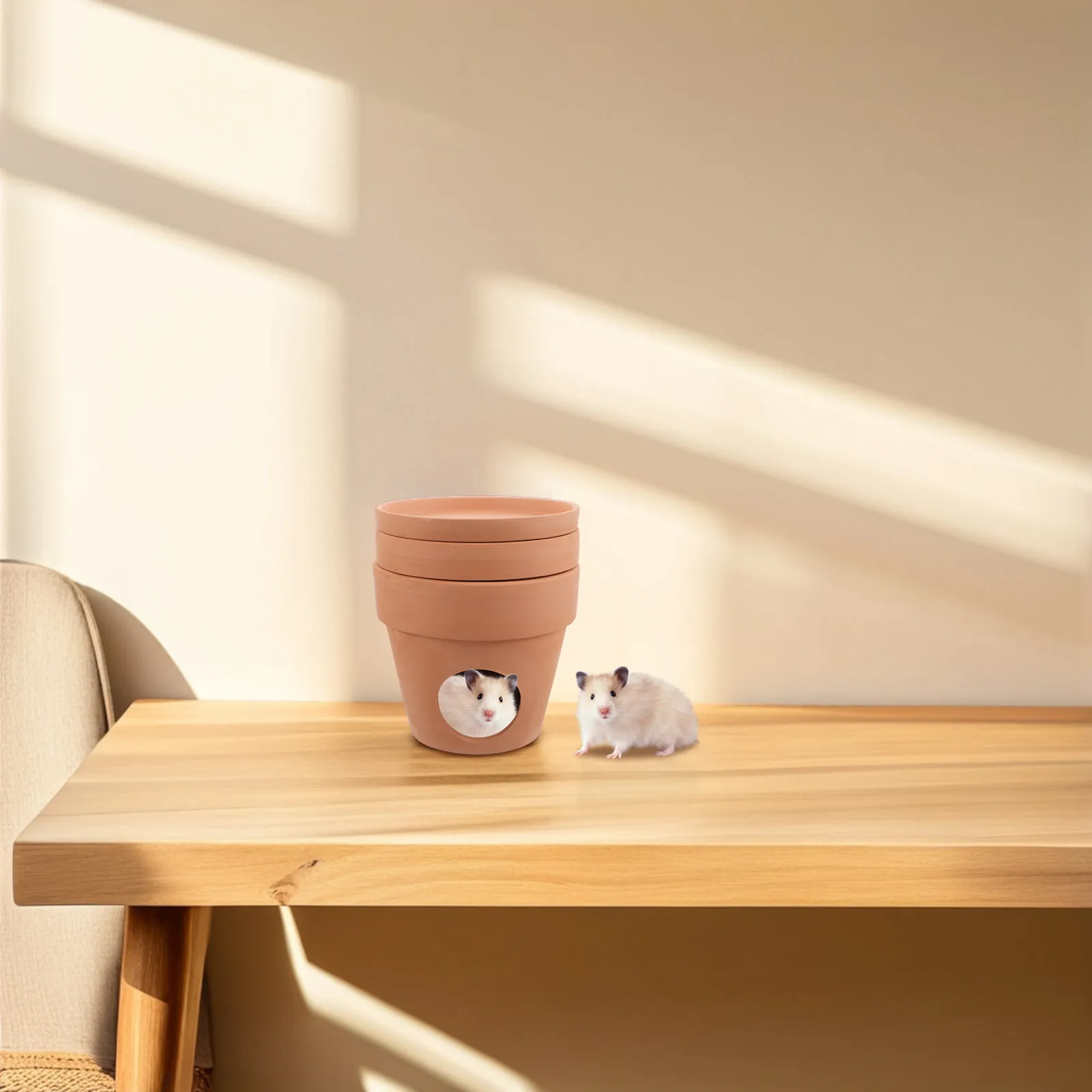 Cooling Hamster Shelter Red Ceramic Hideaway Ice Pack Temperature Control Small Pet Nest Hamster Hideout House Chinchilla Cage