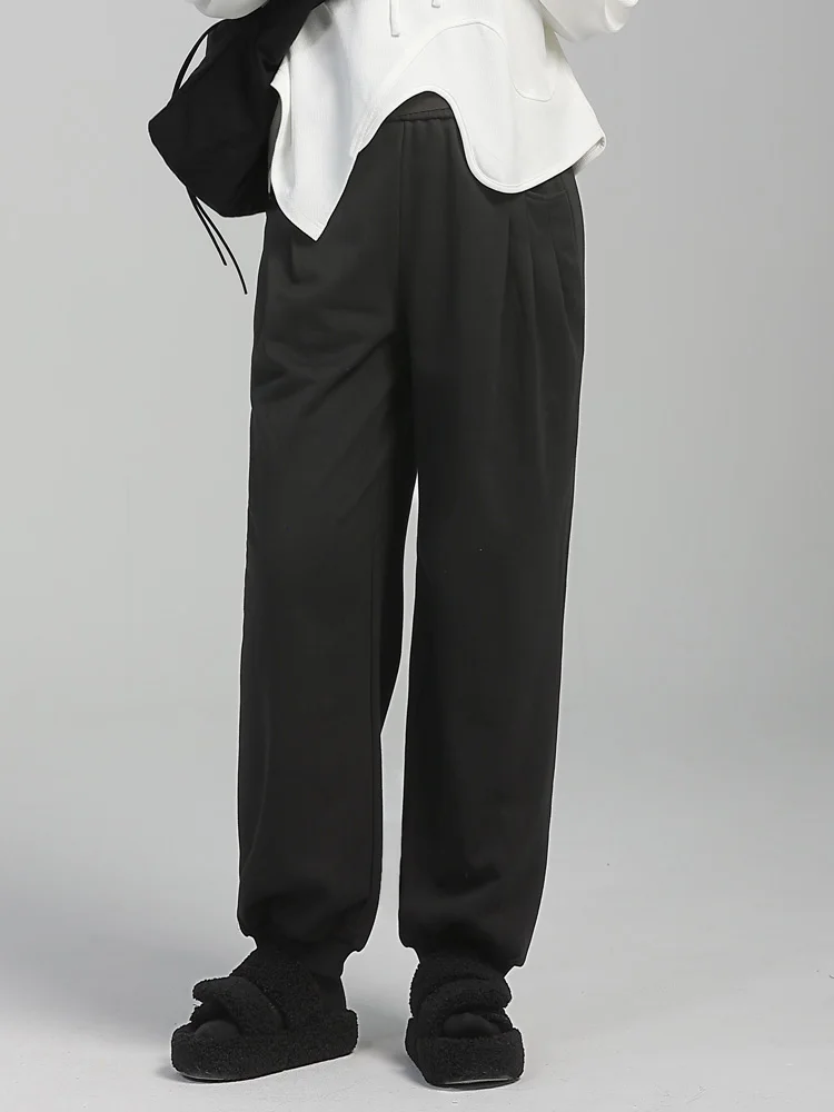 

High Waist Thiened Bla Harajuku Pants Women's Spring Autumn Casual Versatile Street Sle Cotton Blend Straight Leg Pants