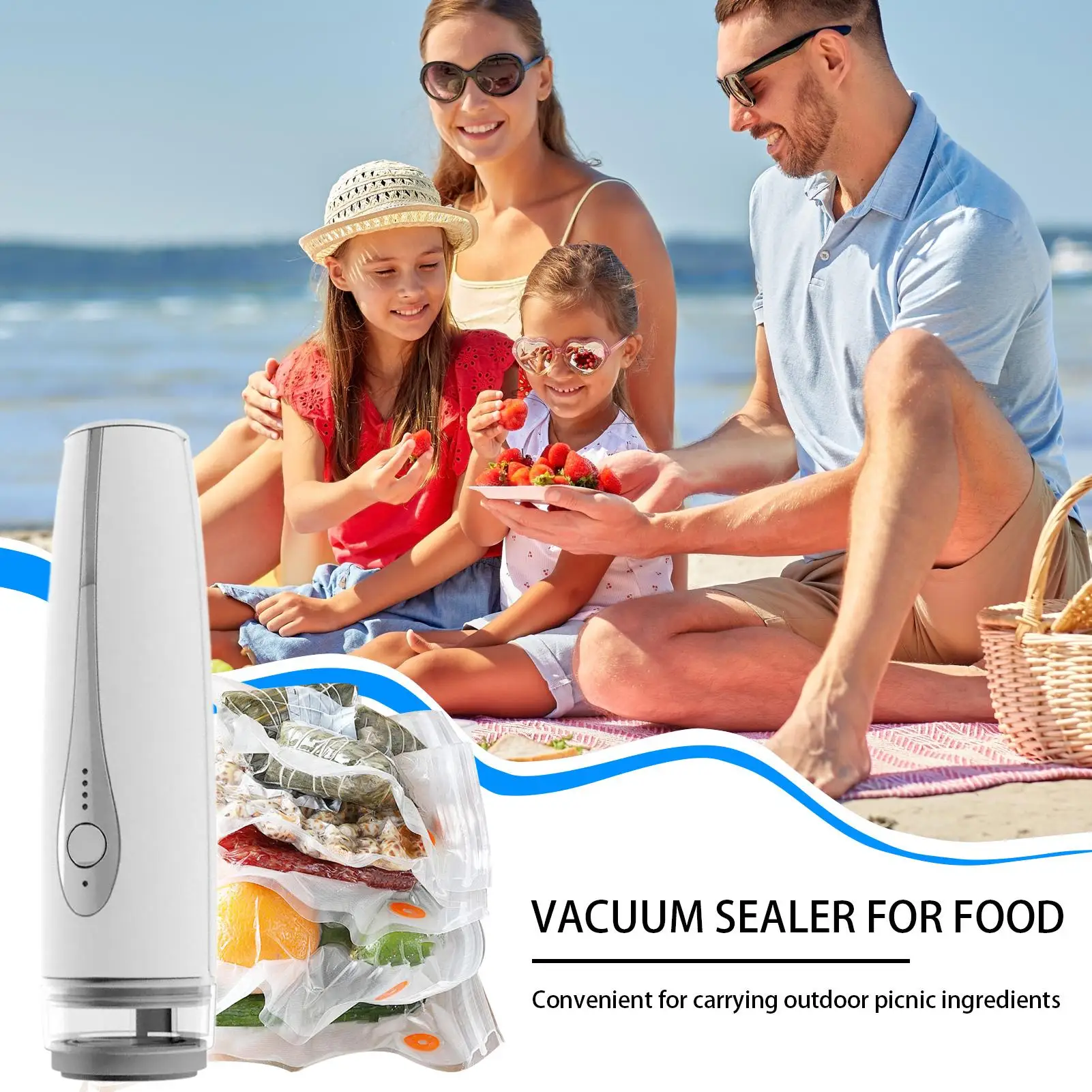 

Portable Vacuum Sealer Rechargeable Kitchen Preservation Portable Food Vacuum Sealer For Travel For Meat Leftovers Vegetables
