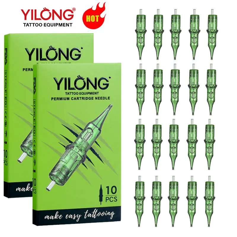 

Yilong20PCS Tattoo Cartridges RL/RM/RS/M1 Round Liner Disposable Safety Needles Permanent Makeup Tattoo Cartridge For Tattoo Pen