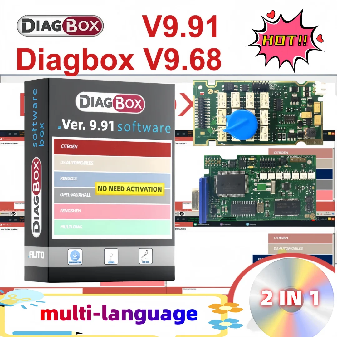 

Hot Diagbox V9.91 V9.68 программное обеспечение для Citroen/Peogeot Diagaji Diagaji Адаптации Телекодирование модулей Автомобильный сканер Инструменты