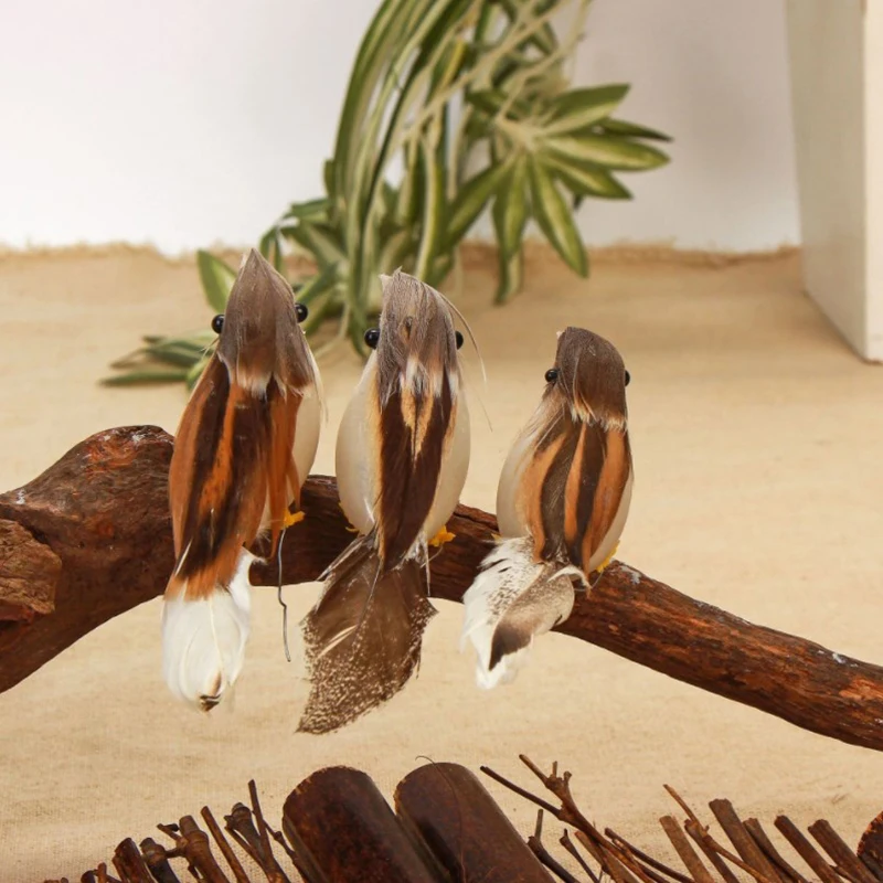 12PCS Simulation Birds Mini Artificial Foam Feather Birds 10* 6cm DIY Pollution-free Crafts Ornament For Home Garden Decor Gifts