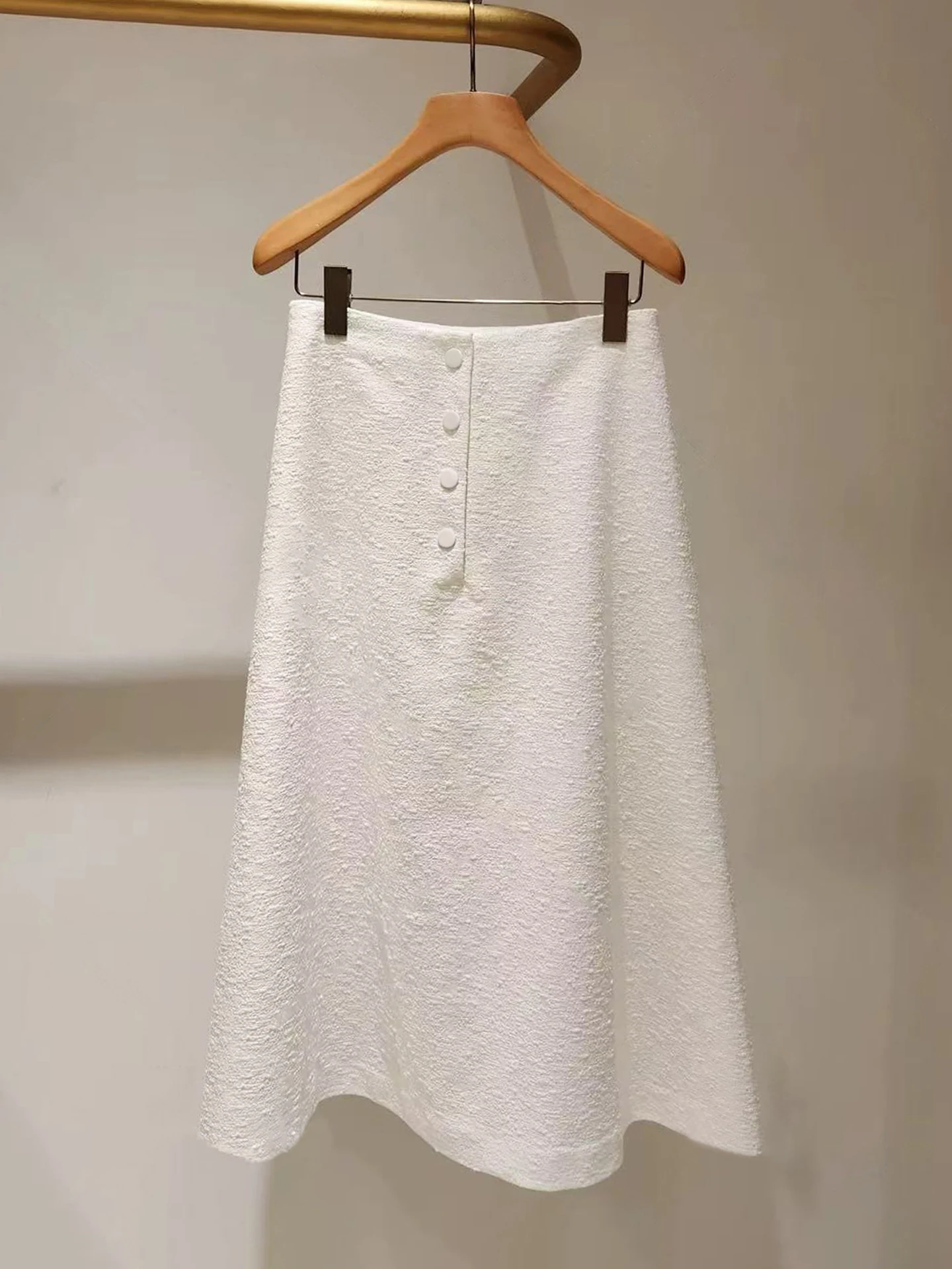 

Ele High Waist Long A-Line Skirt Textured Sensation Commute Sle Ladies Faion Autumn Collection South Oil Premium Wome...
