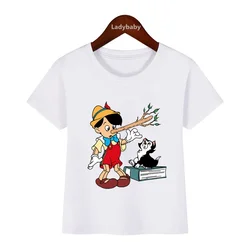 Disney Kids T-shirt Pinocchio Graphic Cartoon Girls Clothes Baby Boys maglietta a maniche corte abbigliamento divertente per bambini, HKP5532