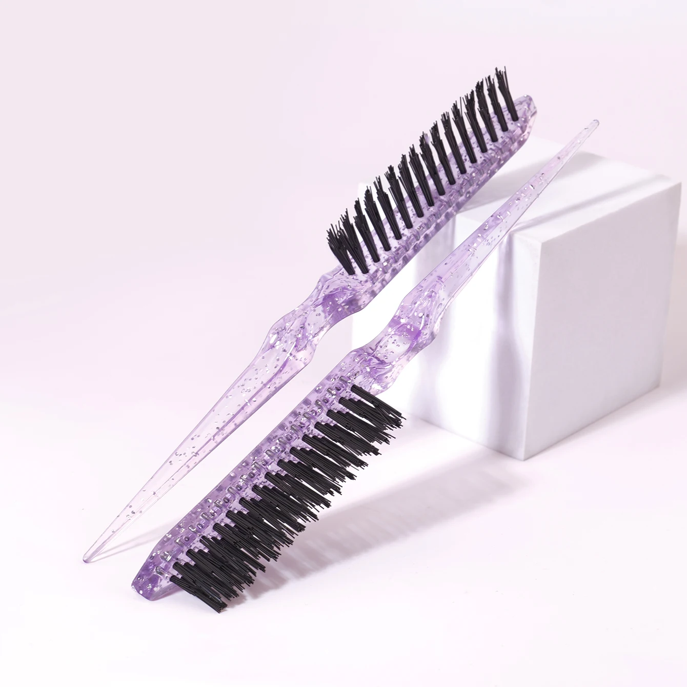 1/2/3 قطعة فرشاة شعر المسيل للدموع ، فرشاة شعر مسيل للدموع لامعة من الراتنج ، فرشاة حافة مشط ذيل الماوس ، خاصة للشعر المستعار الحقيقي #5