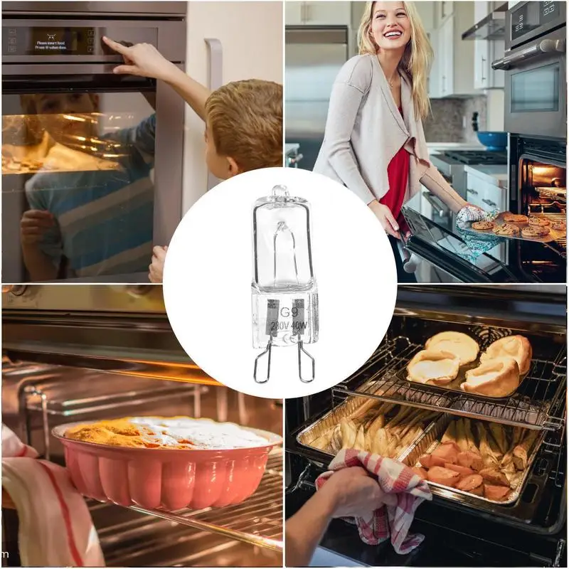 G9 Oven Light High Temperature Resistant Durable Halogen Bulb Lamp For Ovens Microwave Refrigerators Fans 40W 500℃ Pin Bulb
