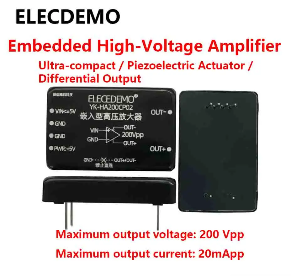 

High-voltage amplifier arbitrary waveform output differential 200Vpp piezoelectric ceramic PZT displacement-actuated micropump