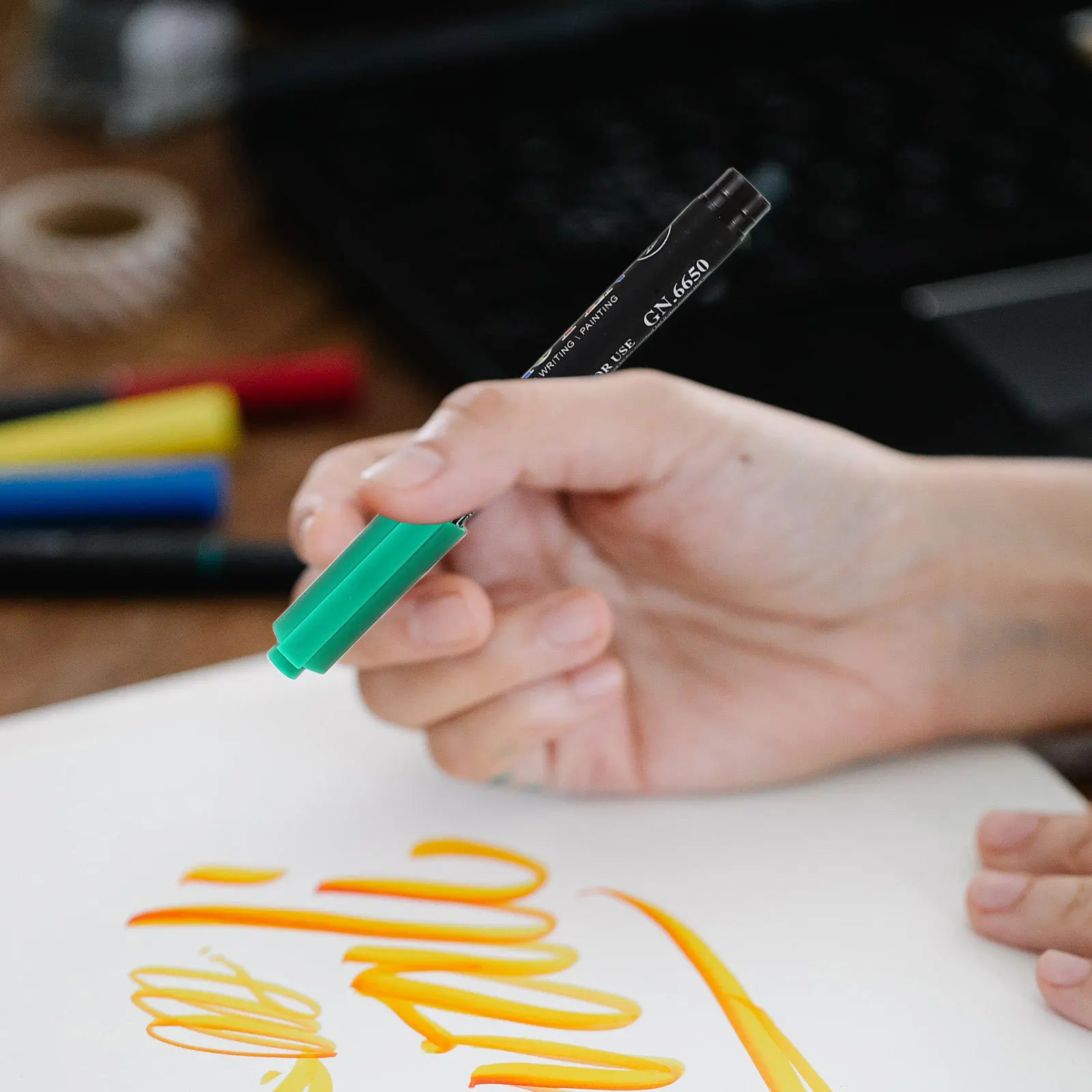 

1Set Ceramic Painting Markers Soft Tip 12 Vibrant Colors Ideal for Glass Porcelain DIY Drawing Journaling Paint Pens Kit