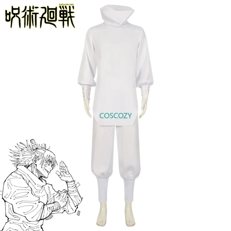 2025 New Anime Jujutsu Kaisen Kashimo Hajime Cosplay Costume White Uniform Top Pant Wig Tattto Stickers Outfit Carniv AA