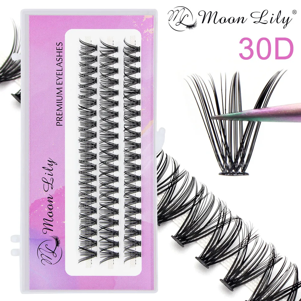 Moonlily Professional 20D 30D Single Cluster Mink Eyelashes Extension 3D Volume Effect Natural Soft Makeup Grafting Faux Lashes