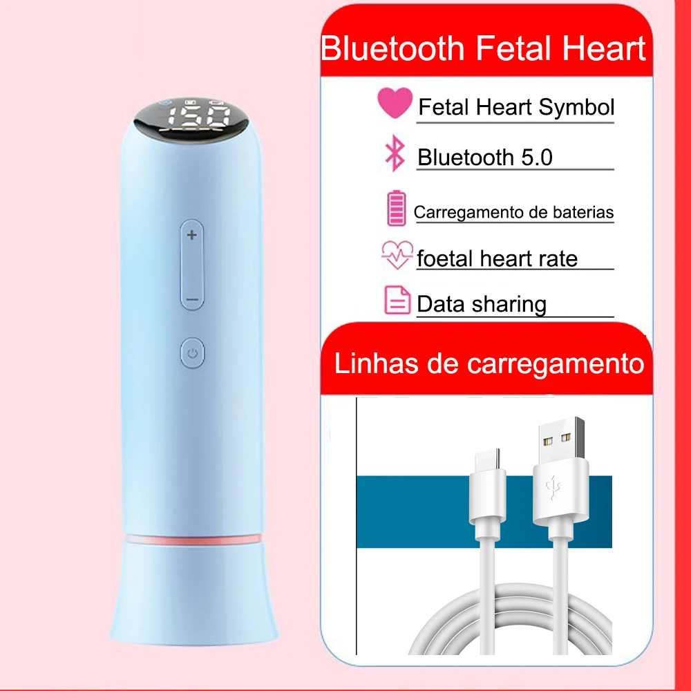 Doppler Fetal Heart Monitor Rechargeable Bluetooth Fetal Heart Pregnant Woman Baby Monitor APP Doppler Sound Storage Share