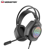 MONSTER N5 Headwear Game Headset E-sports RGB Glow Wired HD Audio Earphones Headphones For computers