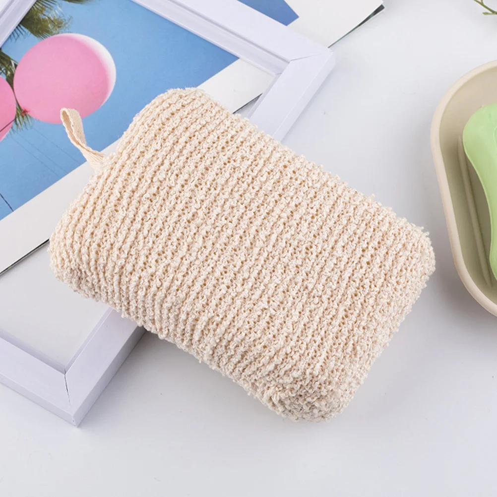 

2Pcs Cleansing Bath Scrubber High Quality Sponge Linen Layer Double Layer Design Shower Sponge Powerful Decontamination