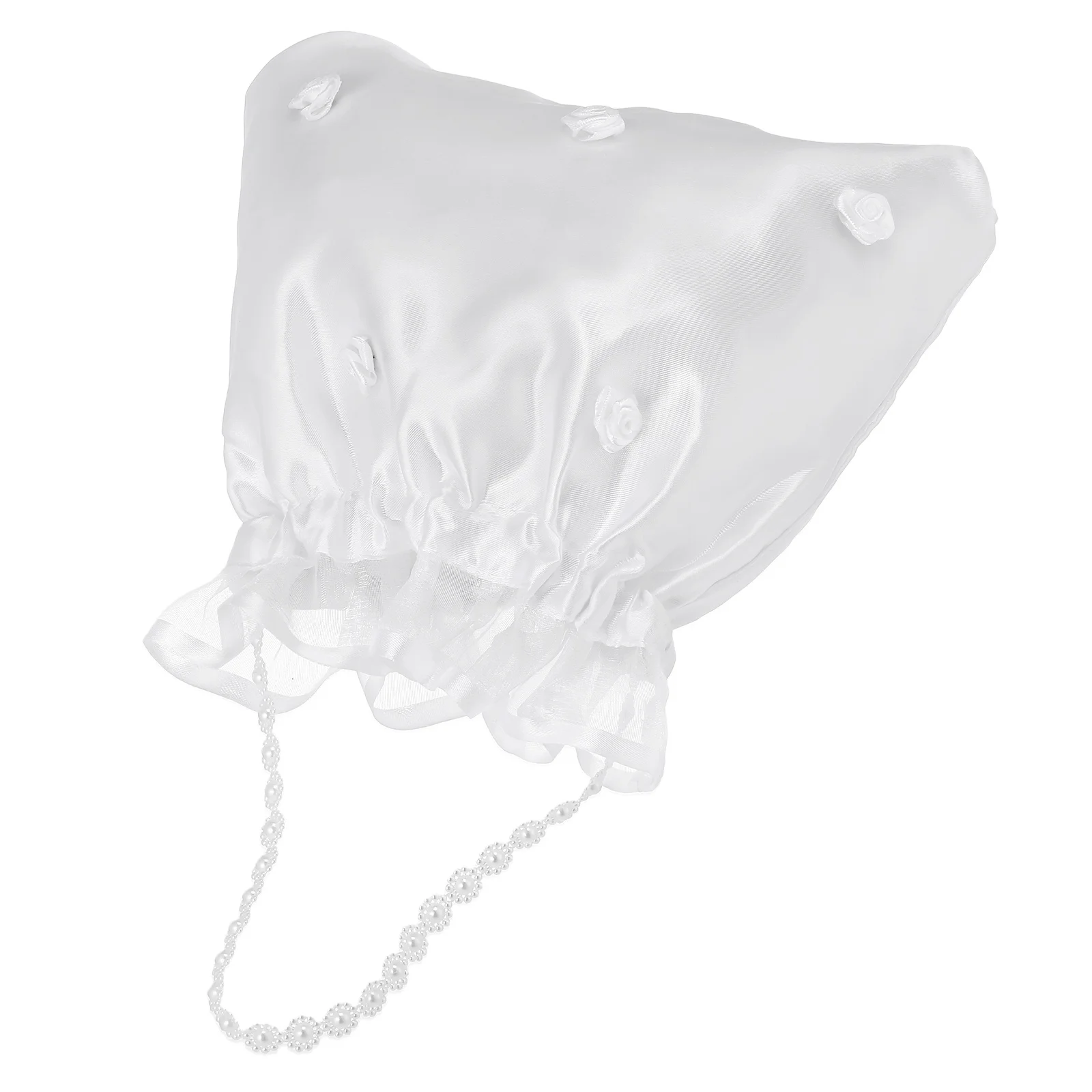 

White Satin Bridal Dolly Bag Flower Decorated Wedding Handbag Bridesmaids Pouch Gift Bridal Handbag Bridesmaid Dolly Bag