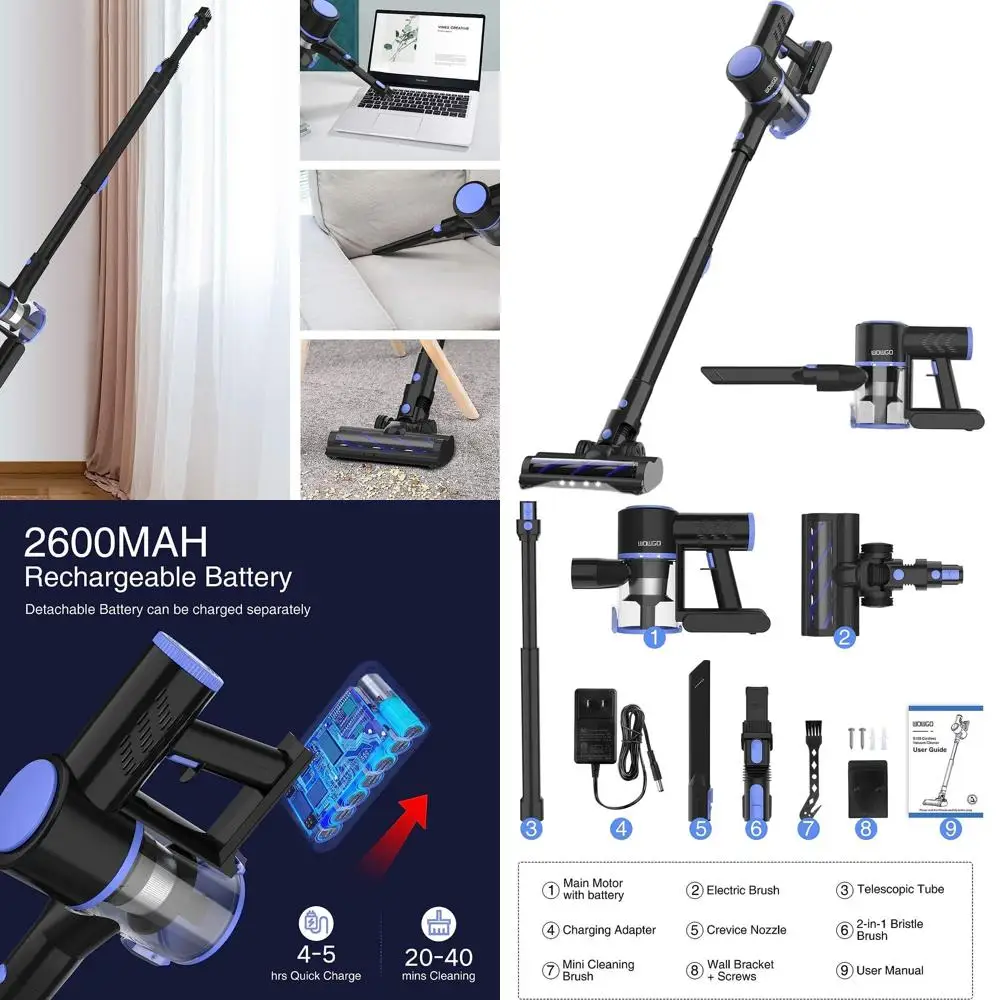 

4-in-1 Multi-Surface Handheld Vacuum Cleaner with 40-Minute Battery Life, Ideal for Home and Car