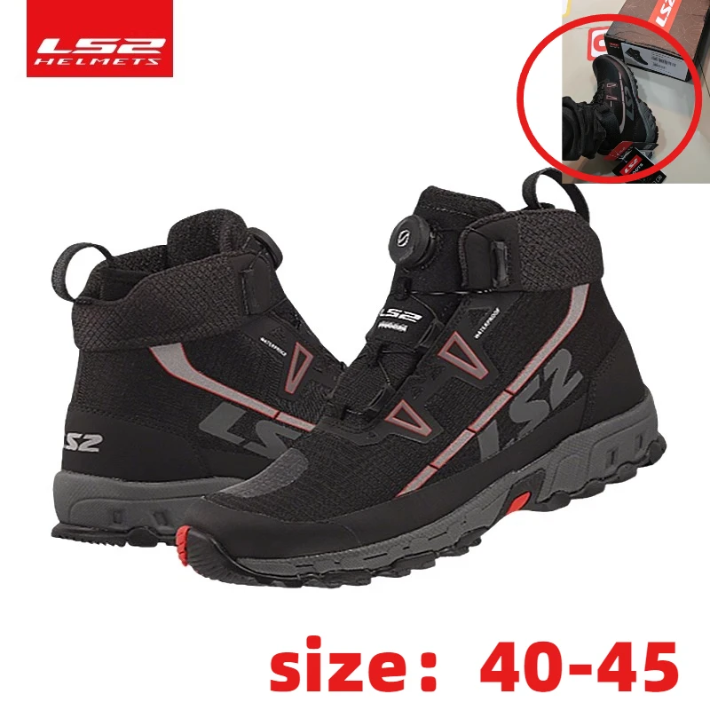 

LS2 Motorcycle Boots Men All Season Waterproof Breathable Anti Slip Riding Shoes Winter Commuter