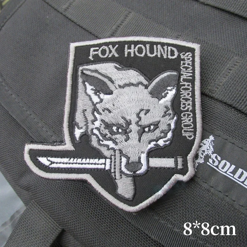 Metal Gear Solid Foxhound Embroidery Patch Military Tactics Badge Hook&Loop Sticker Special Force Group Armband Applique Patches