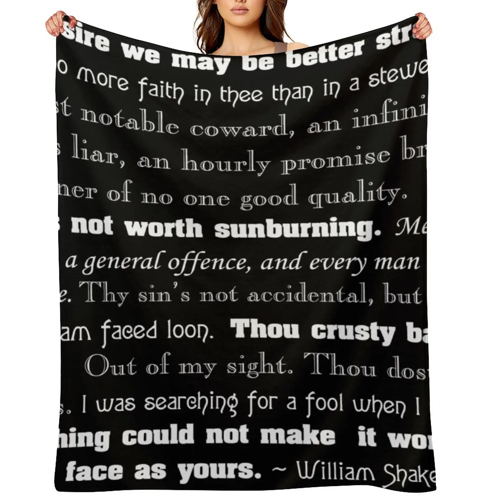 

Shakespearean Insults Throw Blanket Soft Beds Furry Flannels Personalized Gift Blankets