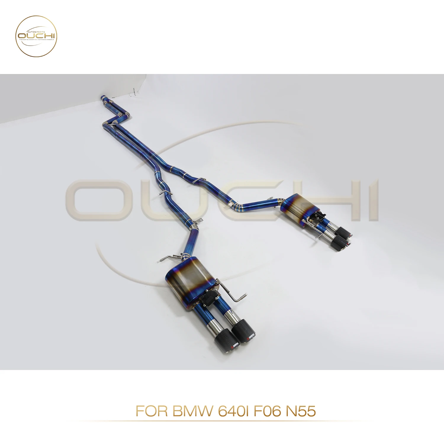 OUCHI عالي الأداء Catback لسيارات BMW 640i F06 N55 سبائك التيتانيوم صمام إلكتروني كاتم الصوت نصائح نظام العادم قطع غيار السيارات