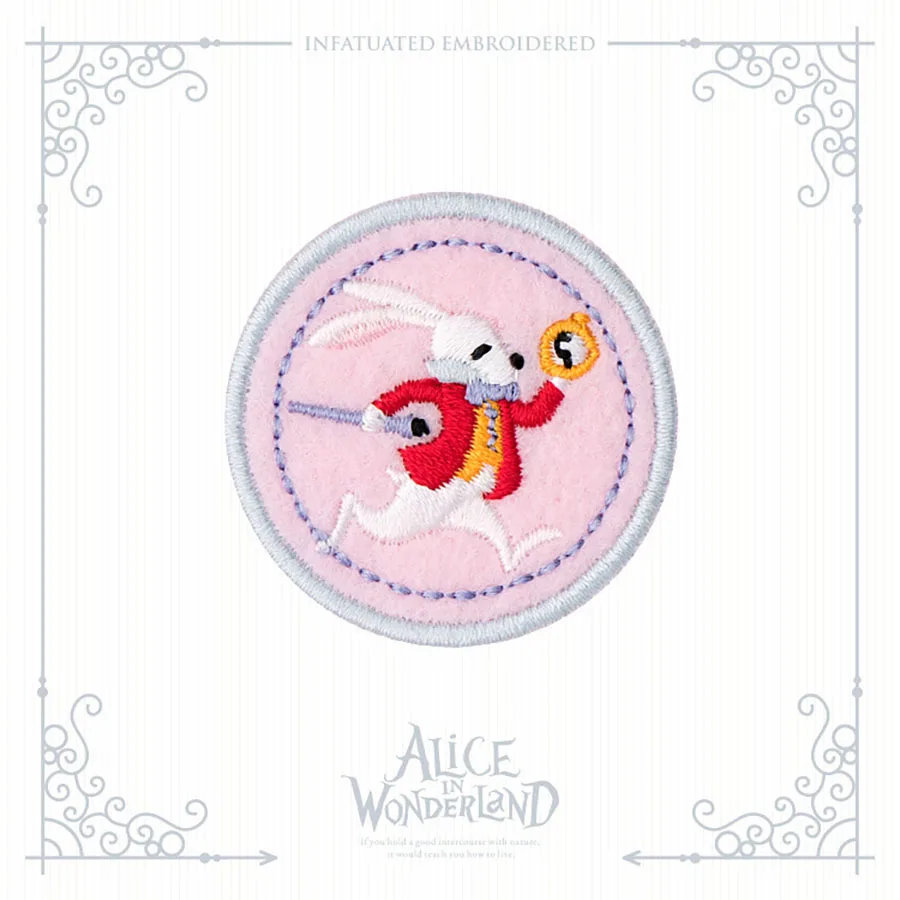 Naklejki na ubrania, ozdobne łaty, modne samoprzylepne łaty, 1 szt. Alice Wonderland