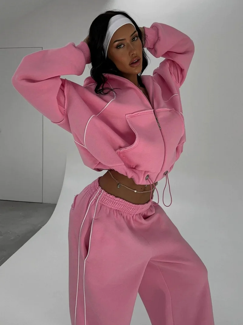 Streetwear 2 Piece Sets Women Outfit Autumn Clothes Women Long Sleeve Hooded Sweatshirt + Pant Sets Casual Sweatsuits Woman Sets