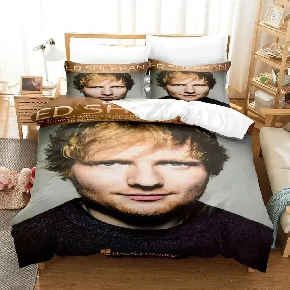 Luxury New 3D Print Singer Ed Sheeran MBE Bedding Set Duvet Cover Bed Set Quilt Cover Pillowcase Queen Boys Adult Bedding Set