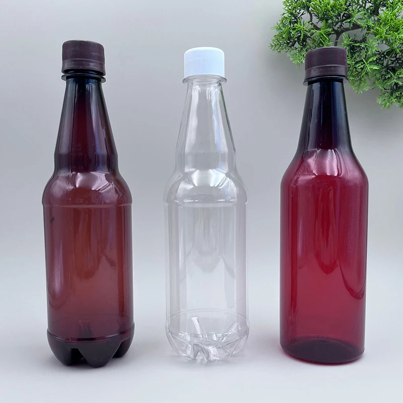 1PC Water Clear Storage Containers Beer Bottle Empty Juicing Bottles With Lids Drinking Flasks For Fridge Juice Soda Portable