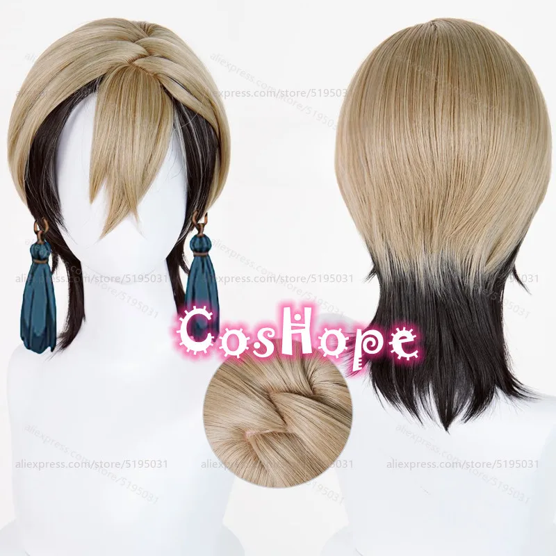 Parrucca cosplay Zanka Nijiku Parrucca corta da 42 cm in colori misti Parrucca cosplay anime Parrucche sintetiche resistenti al calore per costume di Halloween