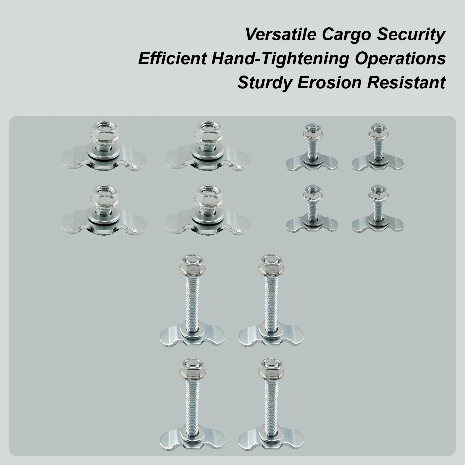 

4PCS L-Track Stud Fitting, Threaded Double Lug Nut for Tie Down Straps, Cargo Control Hardware for Van Trailer Truck