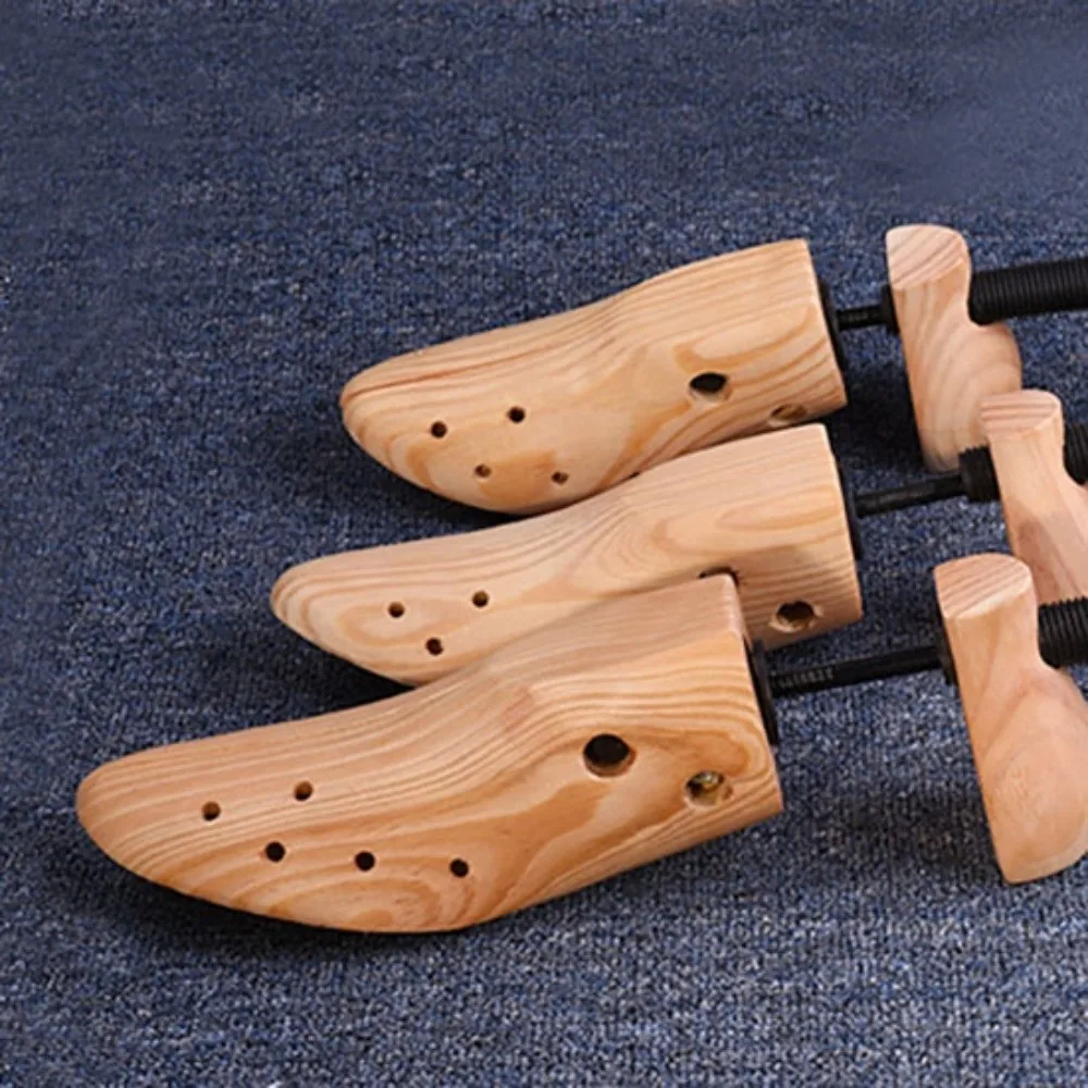 Adjustable Shoe Stretcher Tension Spring Coil Wooden Shoe Tree Stretcher Prevent Creasing EU34-46 Shoe Expander Boots