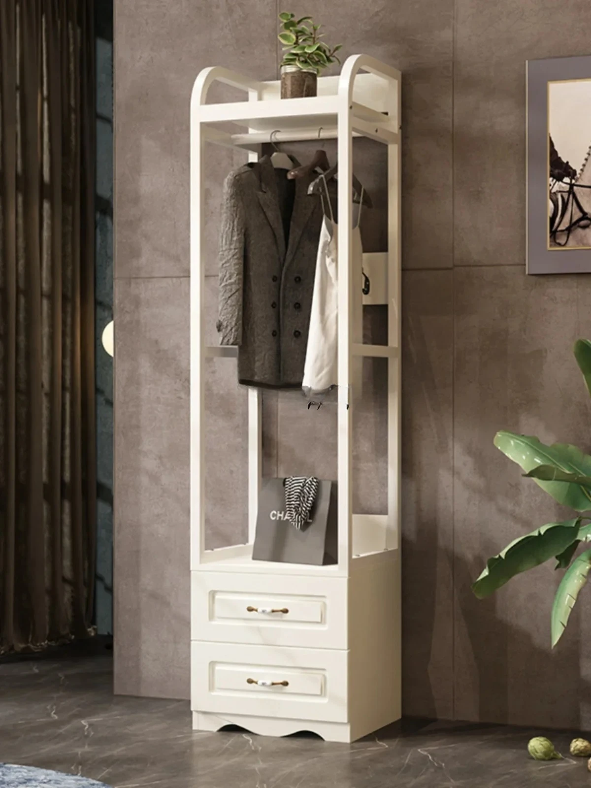 

Hanger floor hanging household simple Nordic iron wardrobe