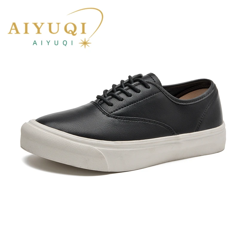 AIYUQI-Baskets Plates en Cuir group pour Femme, Chaussures de Skateboard, de Course, à Lacets, Nouvelle Collection 2025