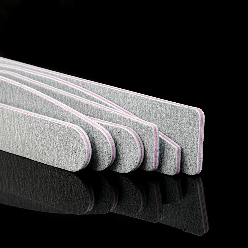 Professional Nail File 100/180 Double Sided Sandpaper Strong Thick Nail Files Half Moon Sanding UV Gel Polish Manicure Tools