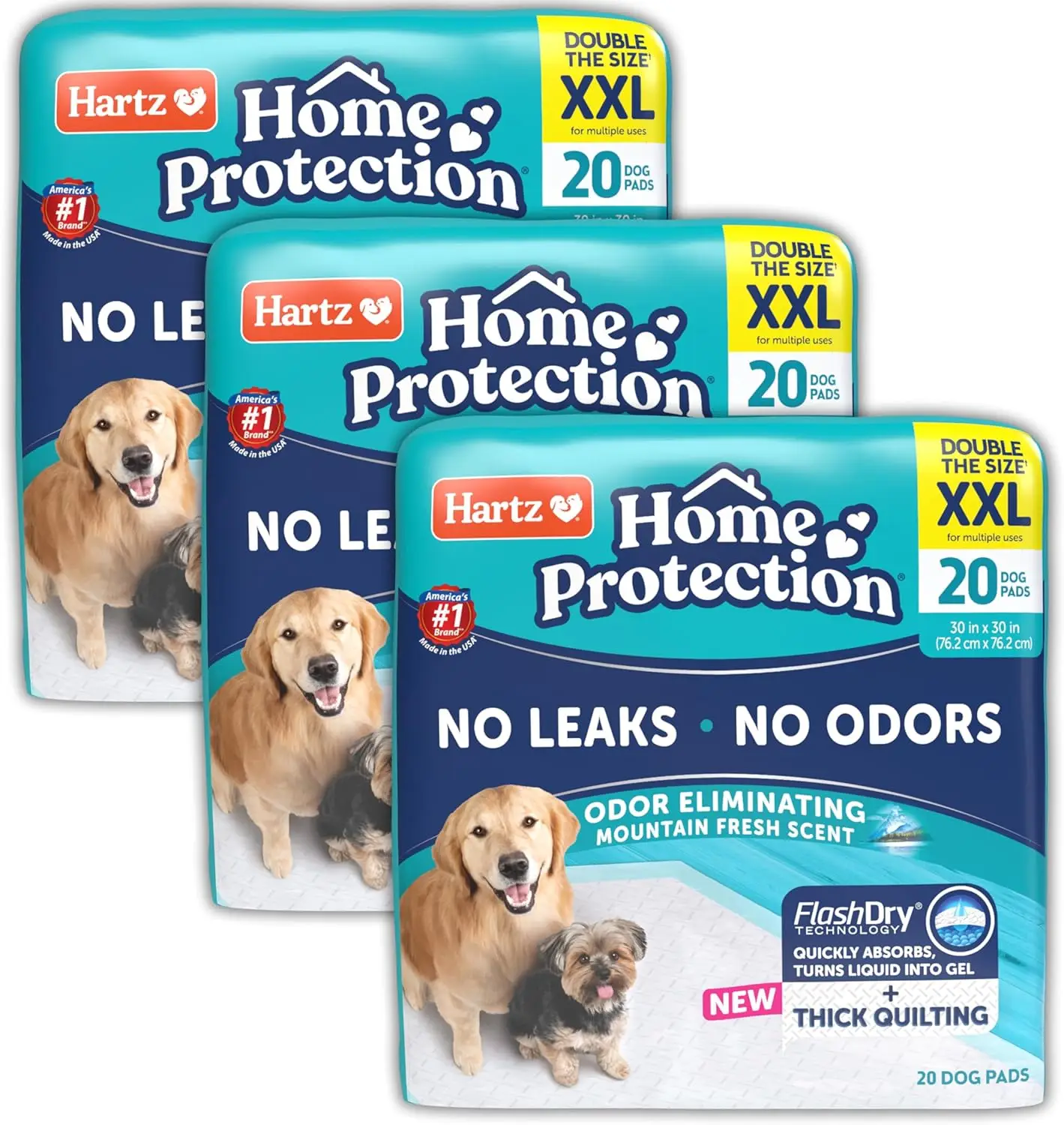 

Супервпитывающие пеленки для собак с функцией устранения запаха, размер XXL, 60 штук, с ароматом Mountain Fresh для защиты дома