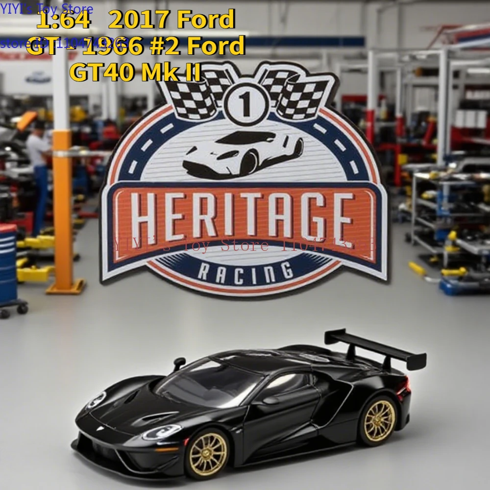 

GreenLight 1:64 2017 Ford GT - 1966 #2 Ford GT40 Mk II Diecasts & Toy Vehicles Alloy Car Model for Childen Kids Gift A1