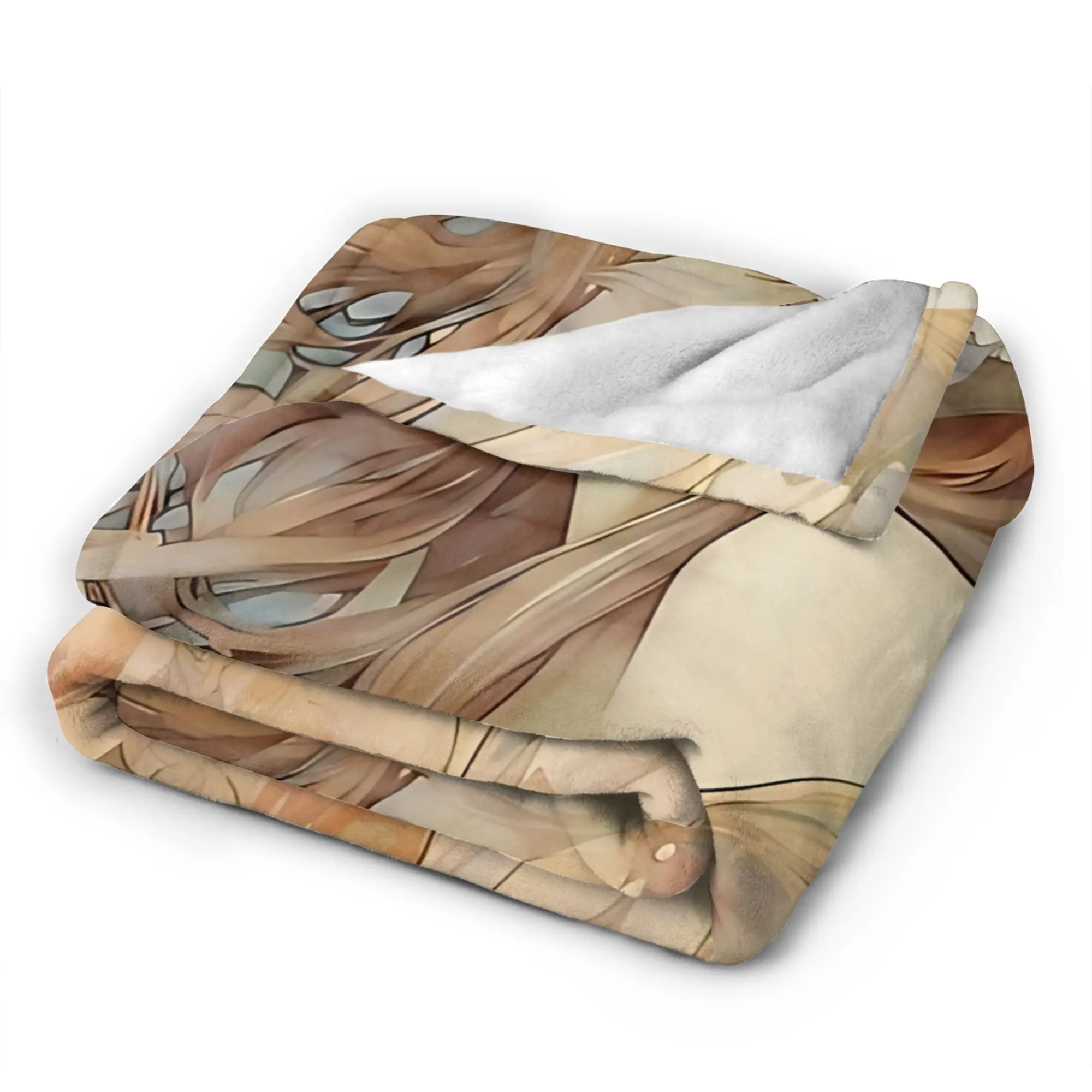 Soft Warm Blanket Children Decorative Language of Flowers Alphonse Mucha  Flannel Bedspread Decor Pattern Sofa Bed Cover