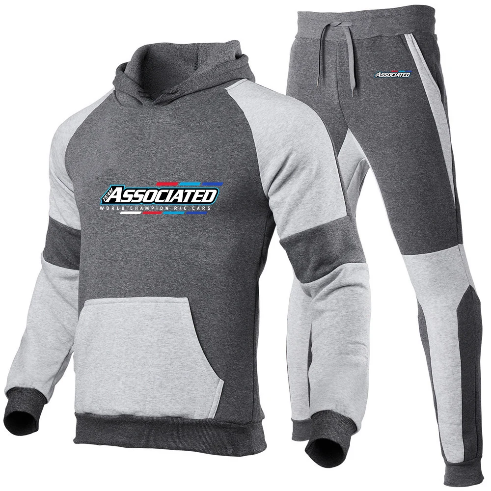 Rc Team Associated Letter Print Sweatshirt Suit Men's Hoodie Pants Set Spring Autumn Casual Sports Pullover Trousers Sets view 4