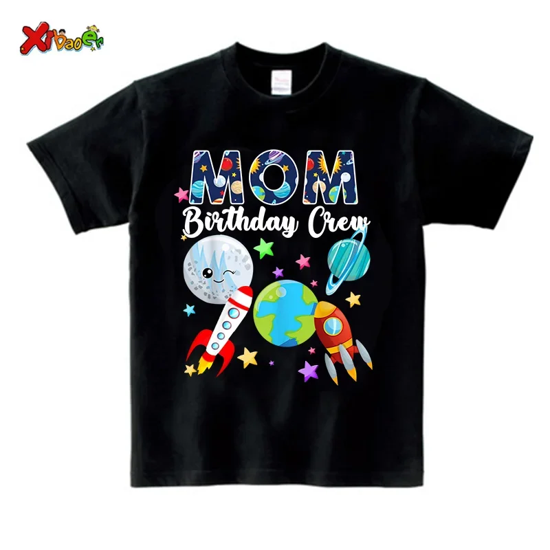 Outer Space Family Matching Clothes Outfits Kids Tshirt Astronaut Birthday Shirt Custom Space Party Boys Clothing Outfit Summer